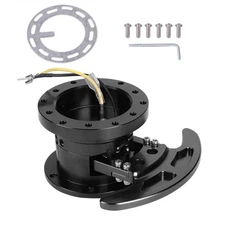 WorksBell Flip Up Tilt Quick Release System Steering Wheel Hub Boss Kit Black