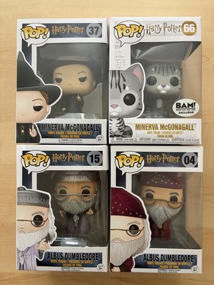 Funko POP! Minerva McGonagall x2 Albus Dumbledore x2 w/ 0.50mm Protectors