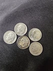 Silver!! Lot Of 5 Silver Dimes - Random 1946 -1959 Dimes Silver Dimes