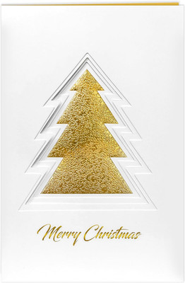 12 Christmas Greeting Cards with Gold Foiling Xmas & Embossing,3D Die-Cut Christ