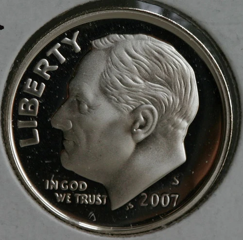 2007 S Silver Proof Roosevelt Dime Ten-Cent Coin 10c from US Mint Proof Set