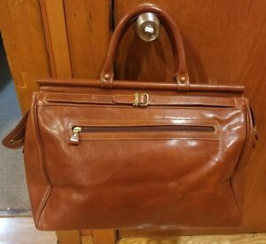 SAGA Vintage Saddle Cognac Leather Travel Bag / Duffle Bag - Made In Canada | eBay