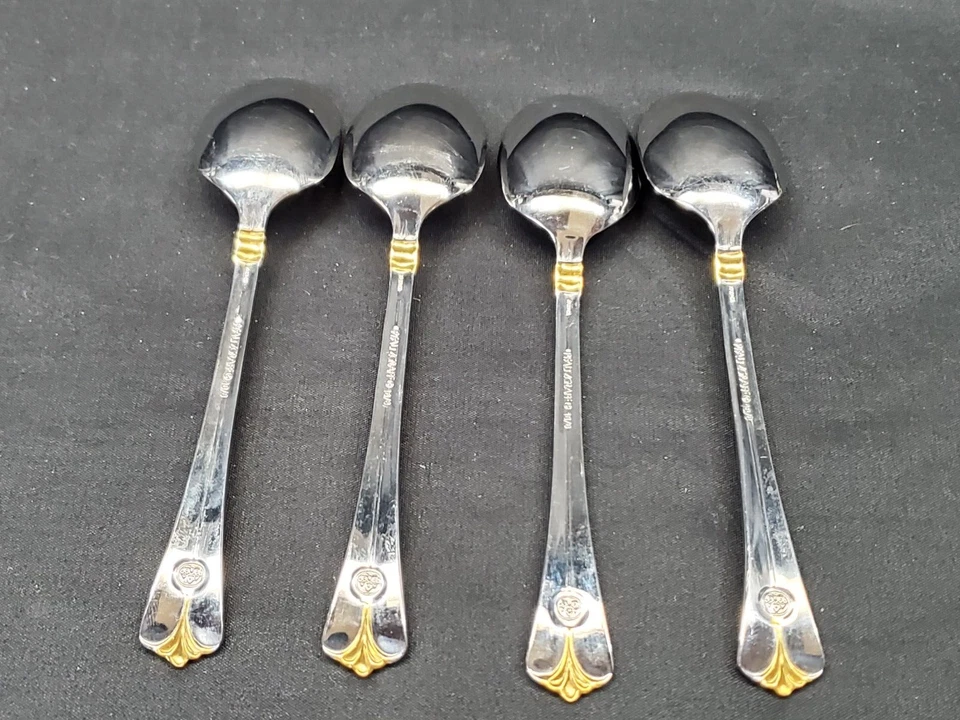 Cubiertos Pfaltzgraff GOLDEN ELLINGTON 18/8 con acento de oro inoxidable 4 cucharaditas Foto 4 de 4