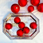 Lot 17 Assorted Red Xmas Ornaments Smooth Matte Shiny Indent Tree Holiday Wreath — photo 5