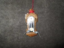 Vtg MIDWEST CANNON FALLS Grandfather Clock w/ 2 Mice Christmas Ornament *Taiwan