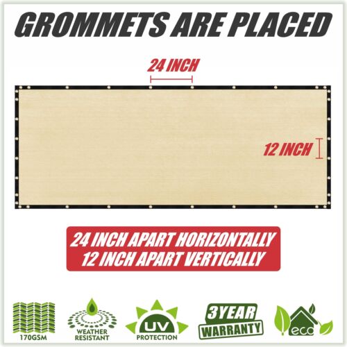 50' Fence Privacy Screen Heavy Duty Fencing Mesh Shade Net Cover Yard Windscreen - Picture 22 of 41