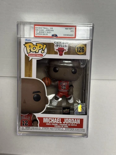 FUNKO POP! #126 MICHAEL JORDAN #12 RED JERSEY UPPER DECK EXCLUSIVE SEALED PSA