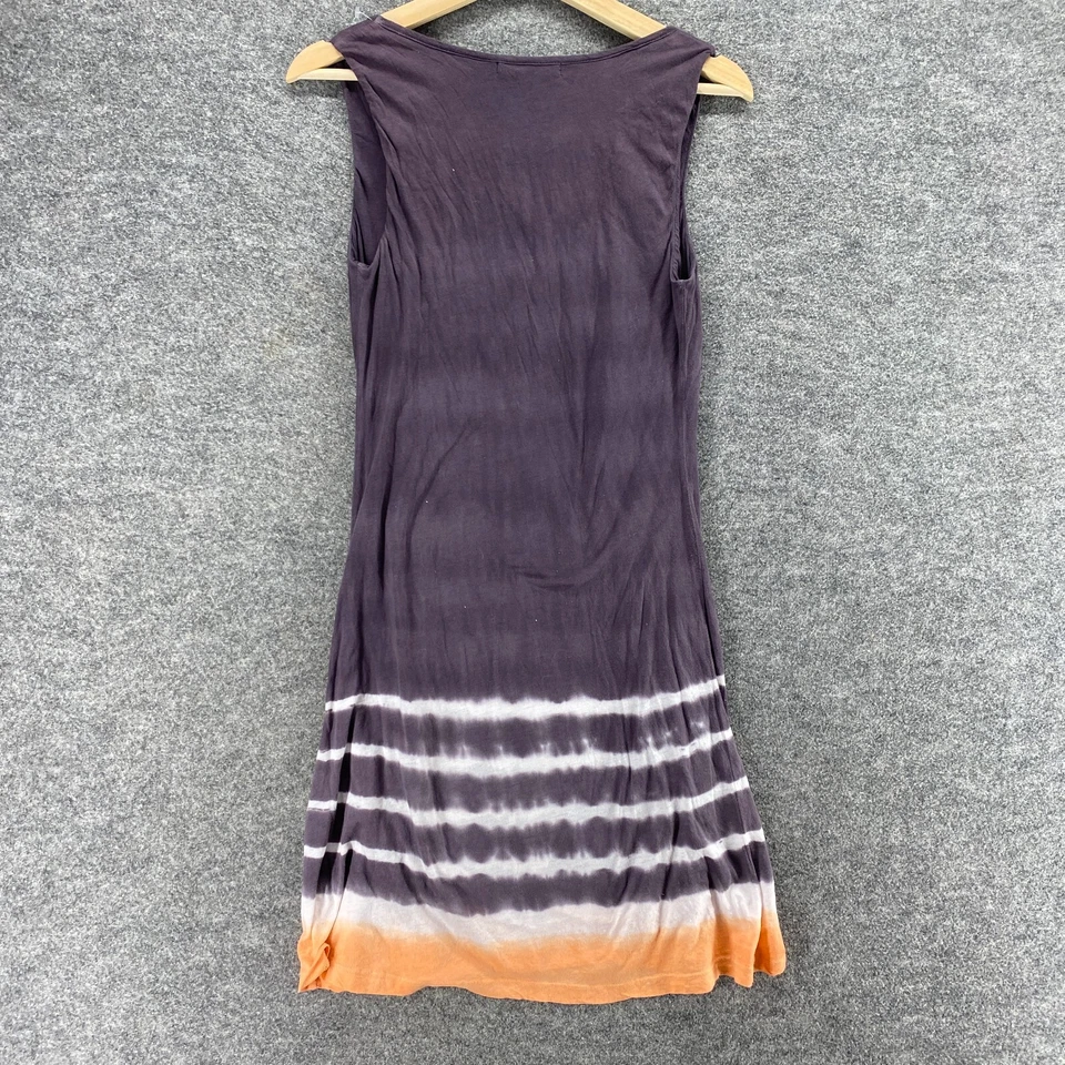 Vestido de terciopelo para mujer S pequeño gris a rayas cambio corto cuello en V algodón sin mangas Foto 2 de 4