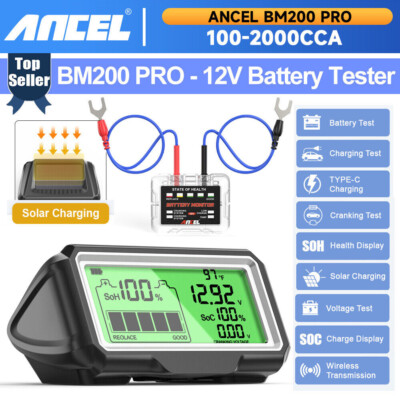 ANCEL BM200 PRO 12V Battery Tester Check Battery Health Charging Cranking System