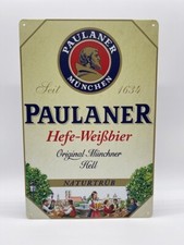 Blechschild Paulaner 20x30cm Nostalgie Retro Reklame Vintage Bar Geschenk Bier