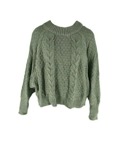 Moon \u0026 Madison Women's Green Cable Knit 