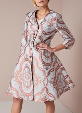 Ted Baker Versailles Print Jacquard Fit&flare Full Skirt Dress Coat Wedding 1 8