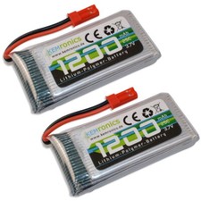 2x Lipo Akku 1s 3,7V 1100mAh 1000mAh 25C für Walkera Dragonfly HM 5G4 JST BEC