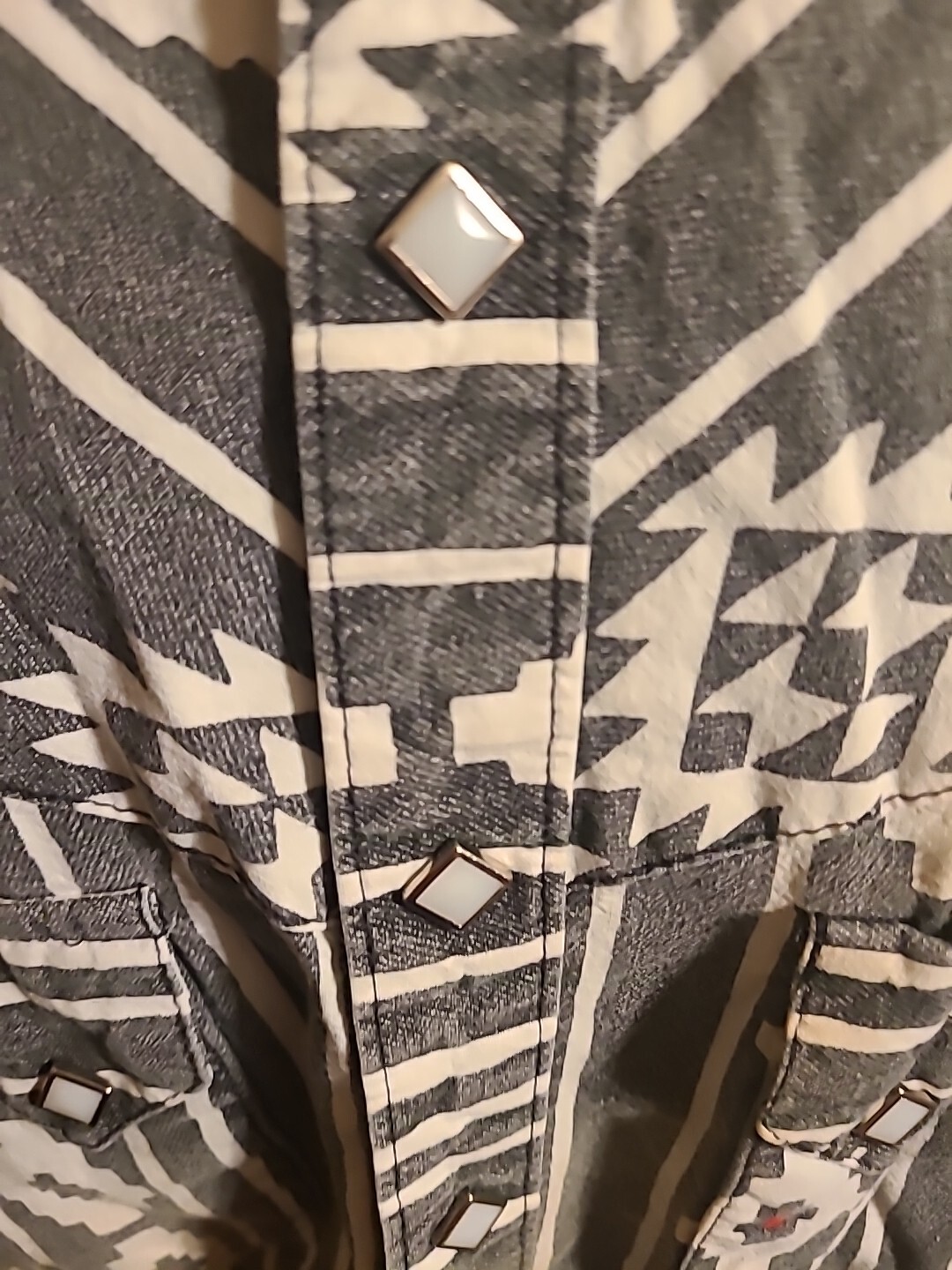 VTG ROCKMOUNT RANCH WEAR 2XL SHIRT DIAMOND PEARL SNAP BUTTON USA TRU WEST WESTER image 3