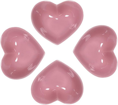 Sweet Heart-Shaped Ceramic Bowl Pudding Bowl Cake Bowl for Baking, Microwave Ove