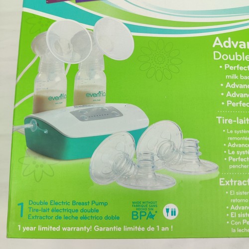 Evenflo 2951 Advanced Double Electric Breast Pump Power Supply Pads Book Bundle - Picture 7 of 10