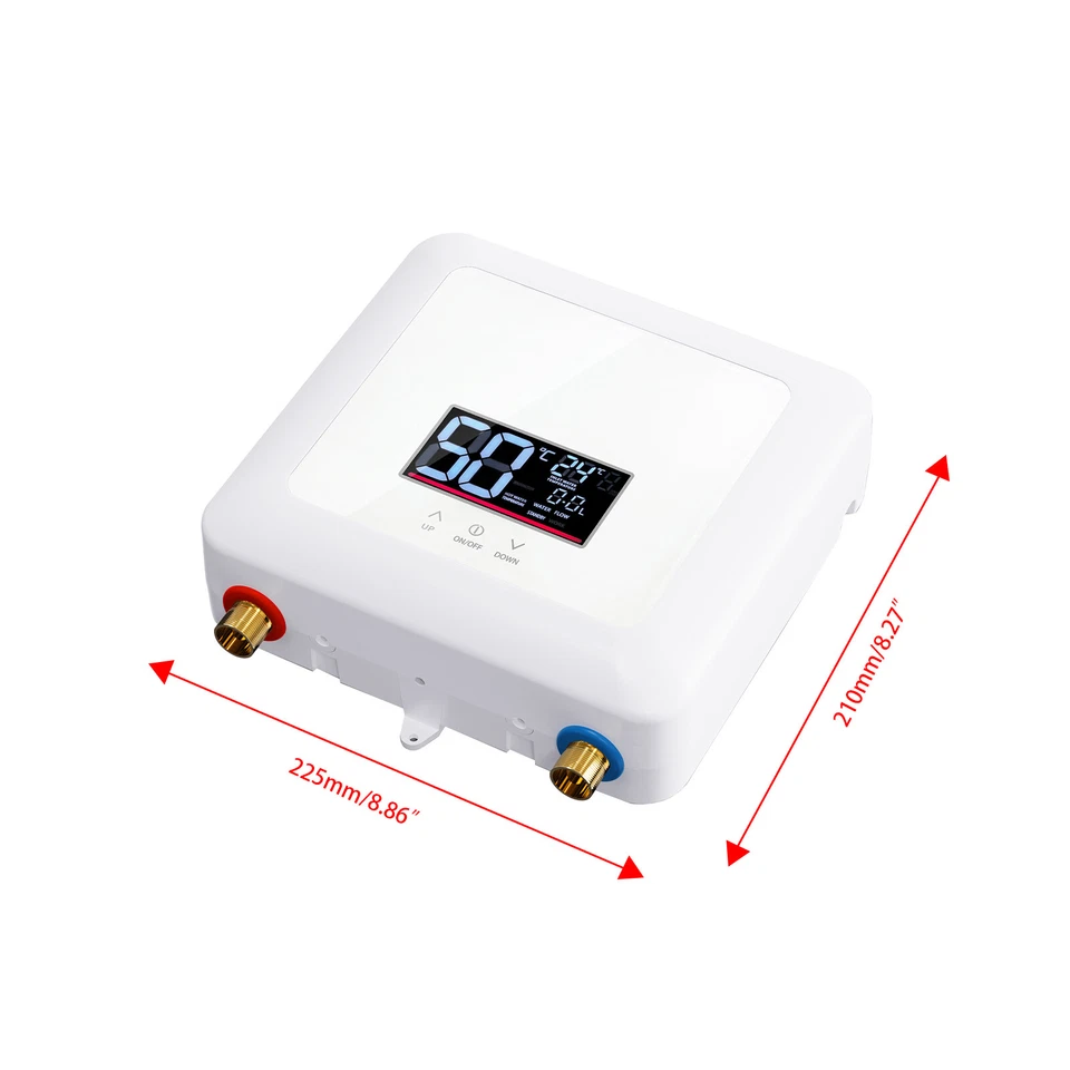 Calentador de agua eléctrico 110V sin tanque bajo demanda con control remoto con pantalla LED 5500W Foto 4 de 4