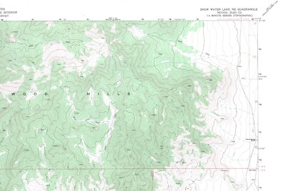 Snow Water Lake NE, Nevada 1968 Vintage USGS Topo Map 7.5 Quadrangle Topographic