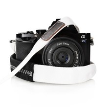 Padded Neck Shoulder Strap with White Grosgrain Ties Fujifilm Sony Nikon Canon..