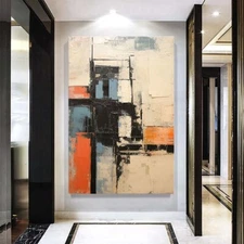 Modern Wall Art Canvas Painting Hand Painted Decorative Painting City  Size