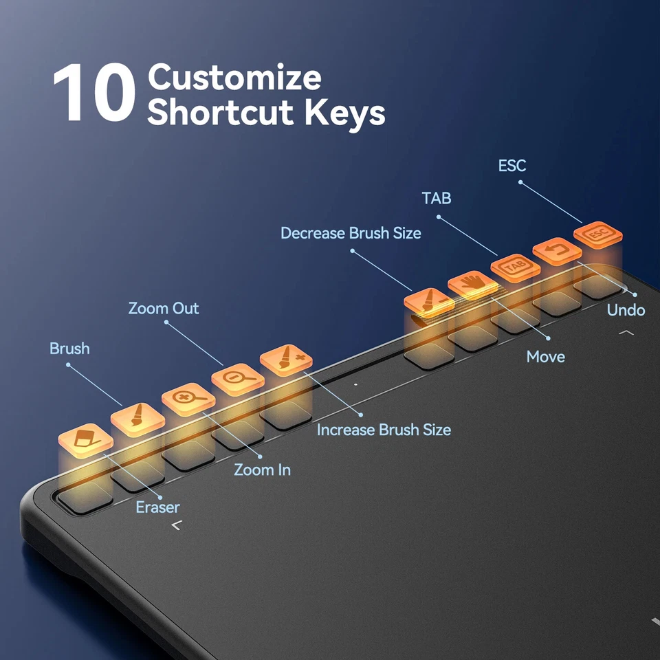 Graphics Design Drawing Tablet Pad With Screen Pen Electronic Digital Art Board - Image 2 of 4