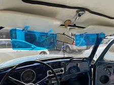 Transparent Sunvisor Sun Protector Extender Add On Vintage Style 2 PCS Blue