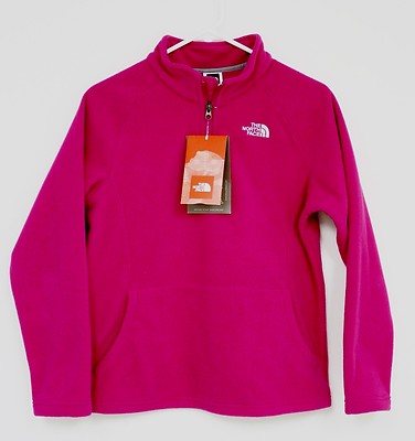 The North Face Pullover Quarter Zip Jacket Fleece Layering Pink 18 Pouch  Pocket - Main Image