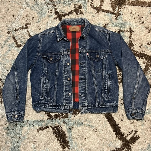 Denim Jean Jacket Trucker Flannel Lined 