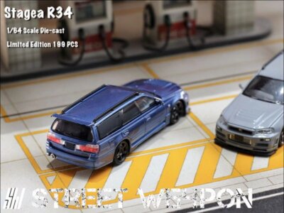 NISSAN Stagea (R34) - bluemetallic - Street Weapon 1:64 | eBay