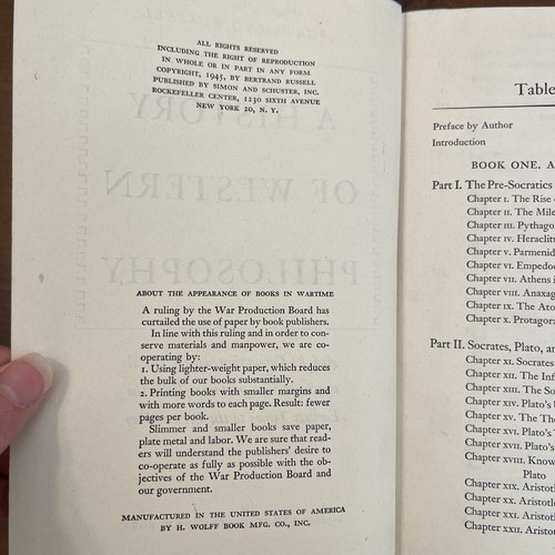 A History of Western Philosophy Bertrand Russell 1945 1st Ed 1st Printing HC - Picture 7 of 18