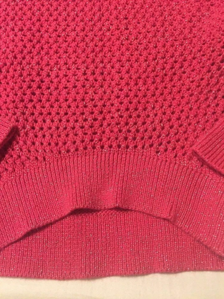 Girls Xhilaration Pink Sparkle Open Knit Sweater Long Sleeve Size XS 4/5 GUC B30 - Image 2 of 4