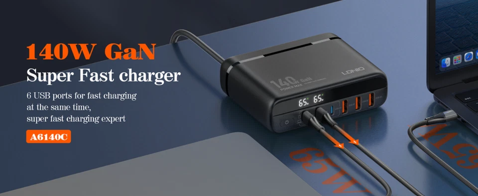 140W GaN Super Fast Desktop PD Charger A6140C - Image 3 of 4