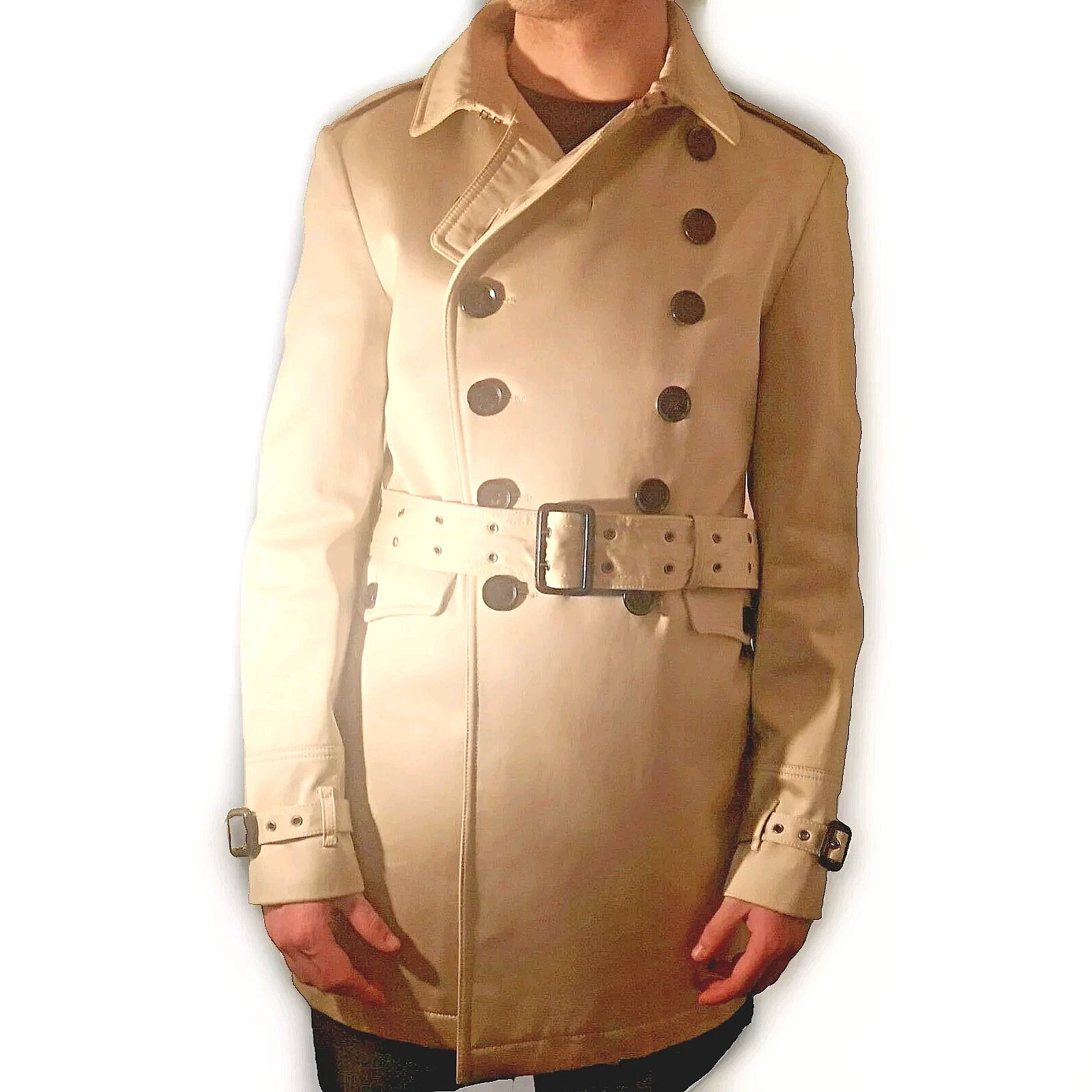 Burberry Sandringham Trench Stone fodera mirtillo doppiopetto ottime condizioni taglia S