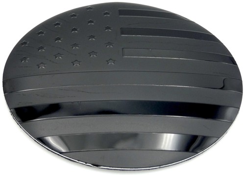 1x Patriotic American Flag Decal Sticker Emblem Aluminum Dome 65mm 2.55" Black - Foto 15 di 21