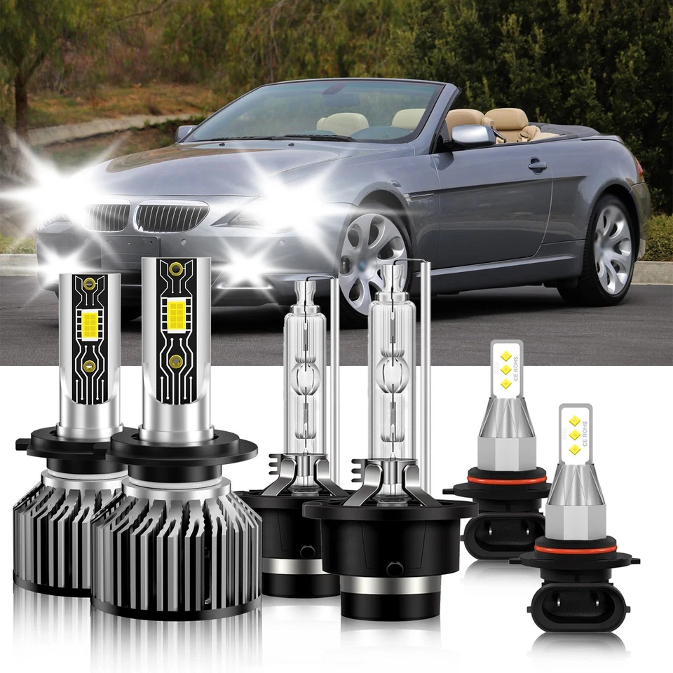 LED HID Headlight Bulb High Low Fog Light white kit For BMW 645Ci 2004-2005 - Image 2 of 4
