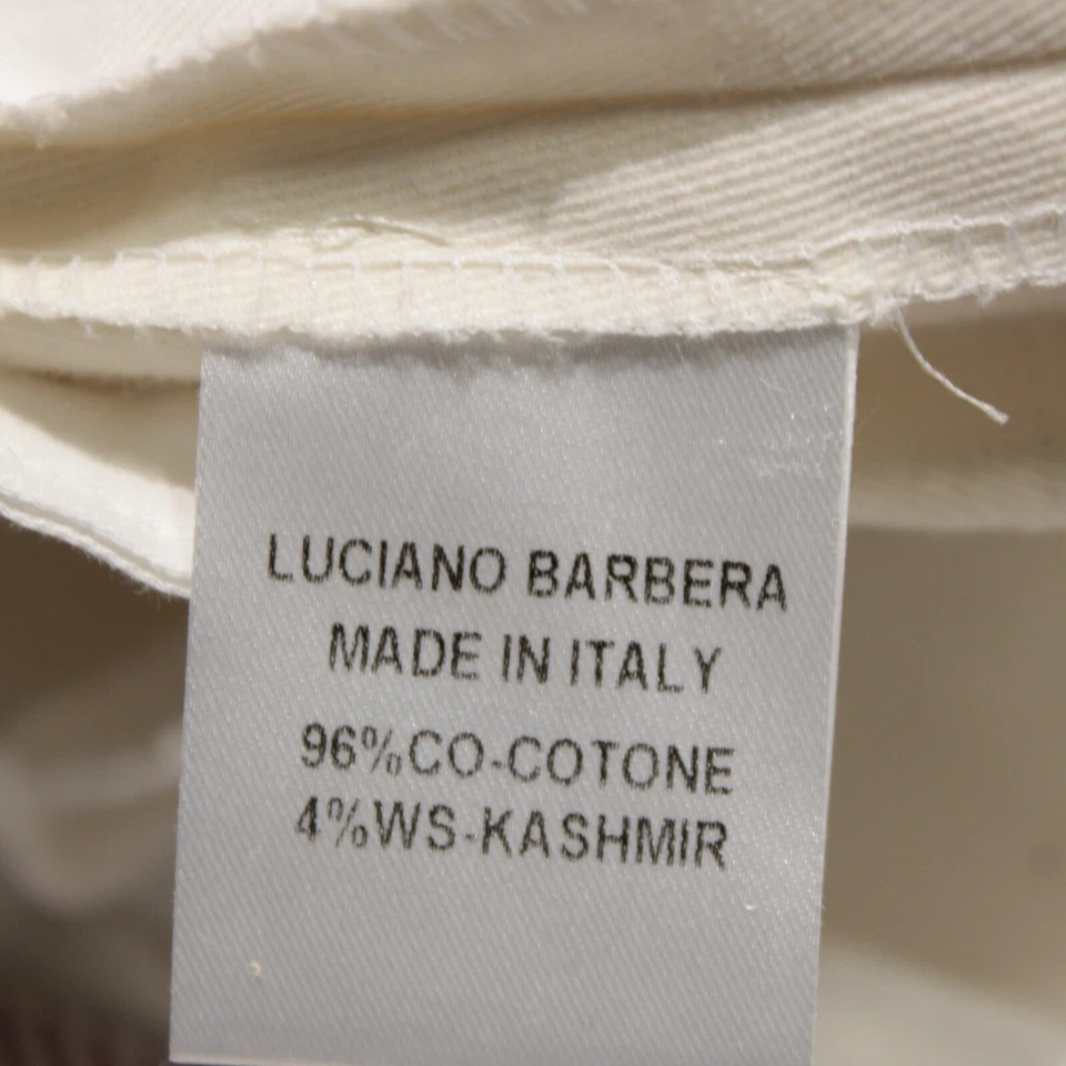 Pantalones chinos/informales Luciano Barbera nuevos con etiquetas talla 58 42 EE. UU. en algodón beige liso Foto 4 de 4
