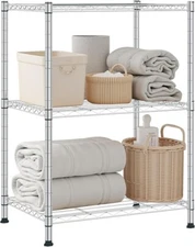 Height-Adjustable Chrome Storage Racks and Shelving