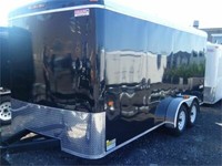 7X16 Round Top Cargo Trailer - CONTRACTOR Package w/Barn Doors