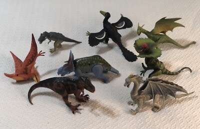 Dinosaur And Dragon Lot Of 8 Various Dinosaur And Dragon Play Toys