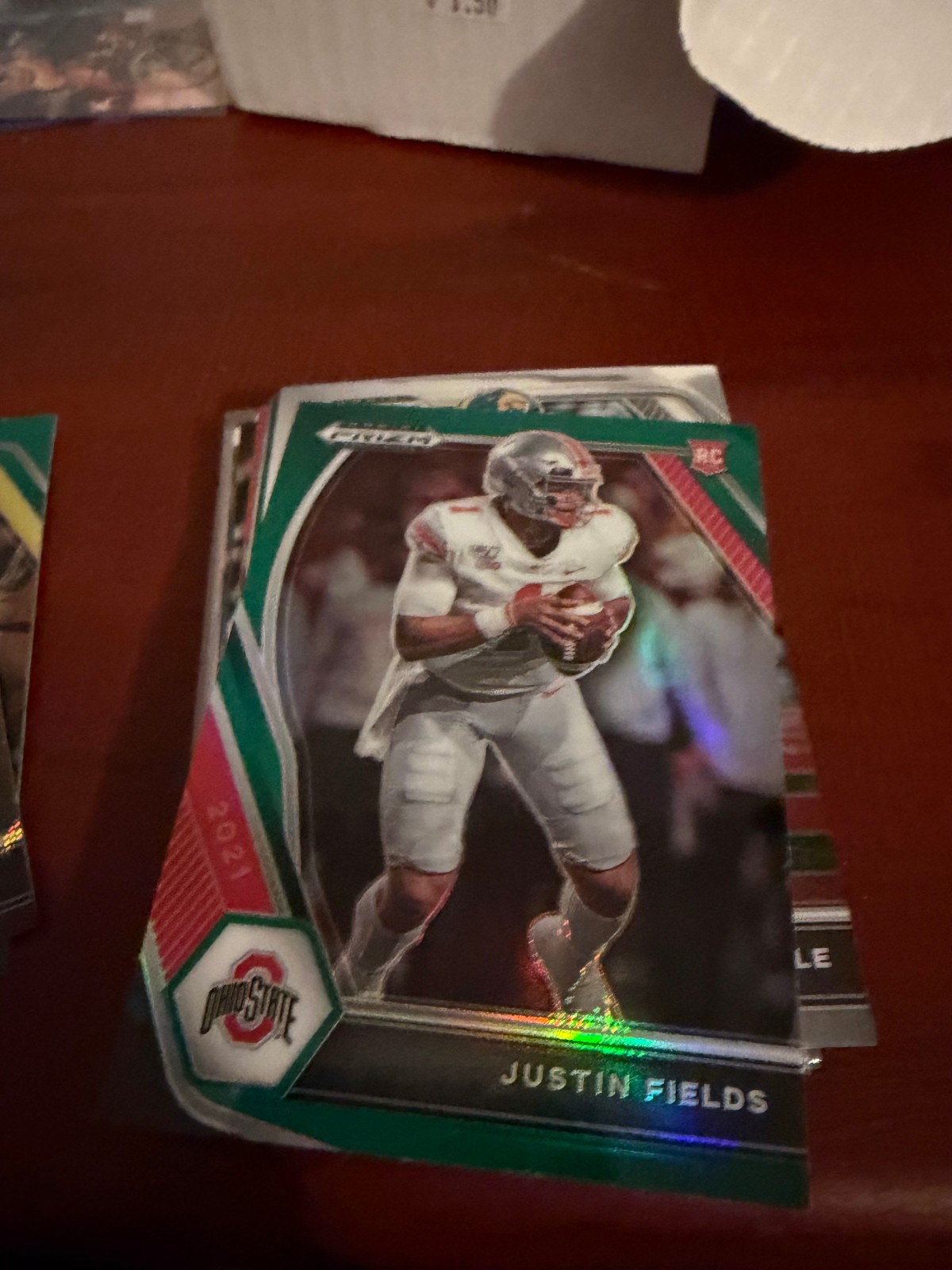 2021 Panini Prizm Draft Picks Justin Fields #121 Green Prizm RC
