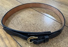 HUME Sz 7 1/4” US Government Leather Campaign Hatband w/ Brass Buckle