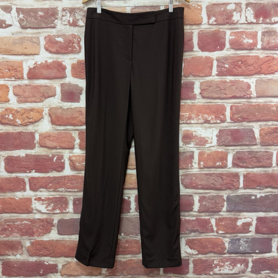 Dana Buchman Maxine Pants Womens 8 Brown Wool Blend Career Work Office Trousers