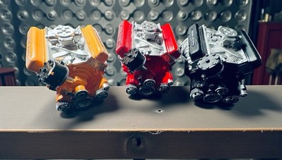 3 Cison Model Eng. Org-paint Chip, Red-perfect, Blk Has A Chip. 3 For Price Of 2