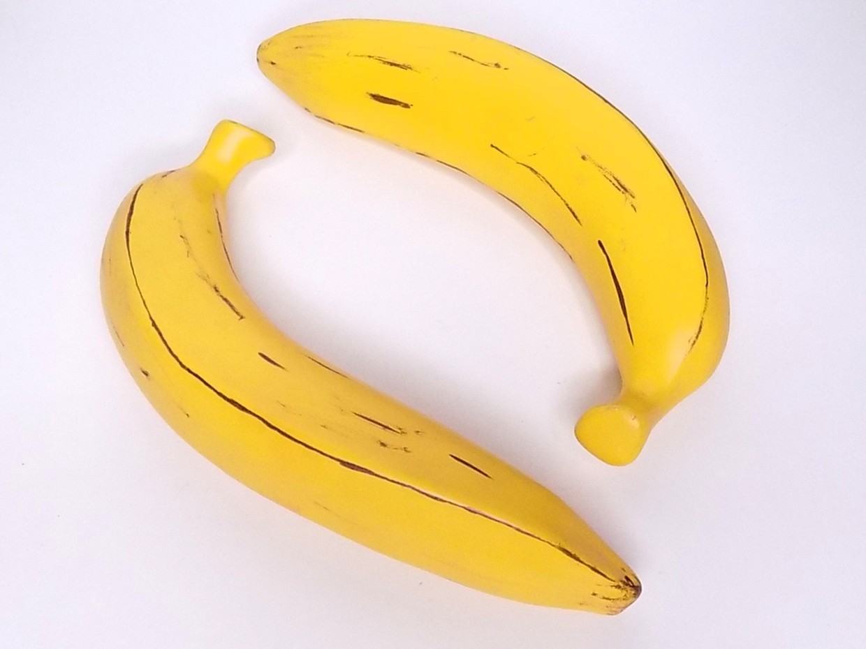 Italian Realistic Ceramic Fruit Full Size, 6 Pieces - Faux Oranges Pears Bananas