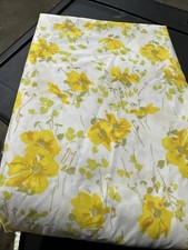 Vtg Non Iron Percale Bedsheet Flat Twin Yellow Floral  Morgan Jones 1980&rsquo;s