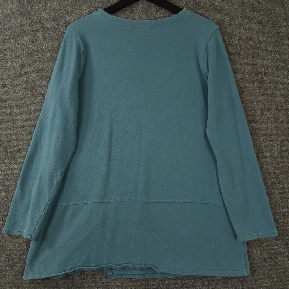 Camisa J Jill Mujer Grande Azul PureJill Dobladillo Asimétrico Suave Túnica Top Suéter Foto 2 de 4