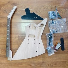 US Warehouse DIY Explorer Electric Guitar with Mahogany Body and Maple Neck