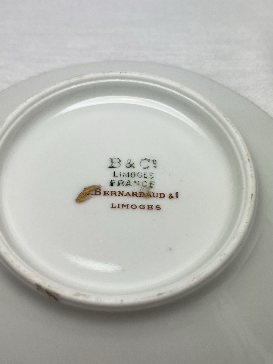 L. Bernardaud & Co Limoges Blue Gold Encrusted Demitasse Cup