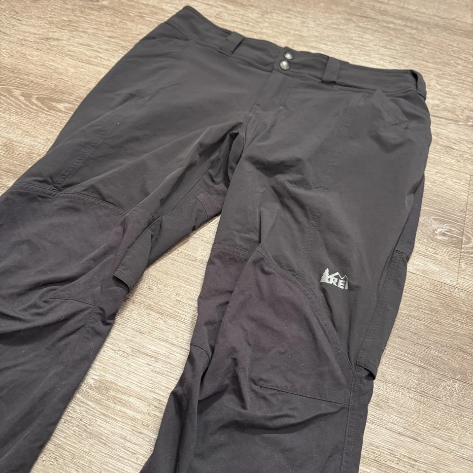 Pantalones cooperativos REI para mujer 10 negros ventilados al aire libre senderismo Gorpcore 32x29 nailon viento Foto 2 de 4