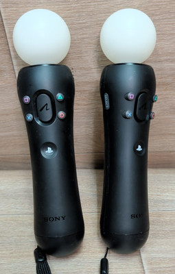 Lot of 2 PlayStation 4 Move Motion Controllers, PS4 PS VR - tested, working